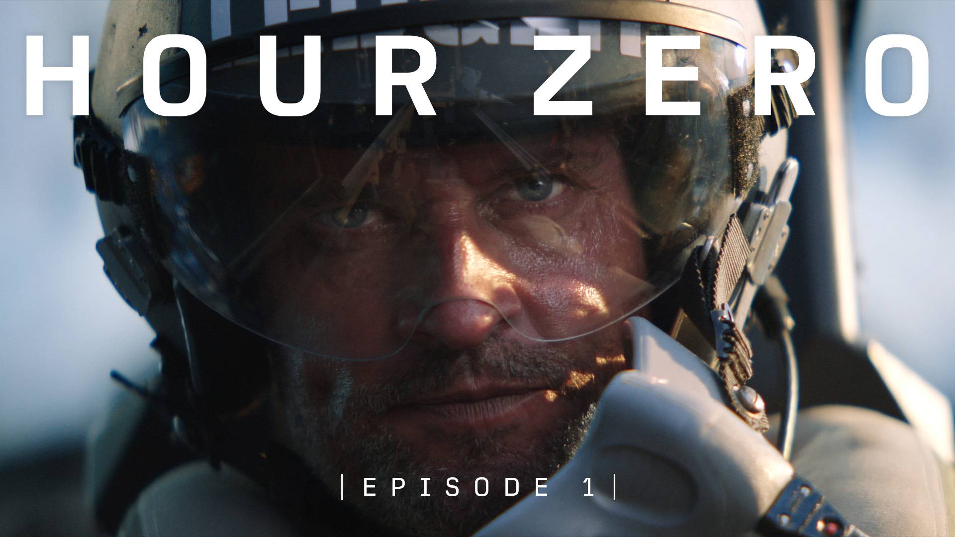 Ace Combat 8 Hour Zero Episode 1 close-up of fighter pilot wearing helmet with visor down